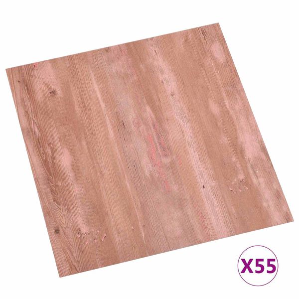 vidaXL Tablas de Suelo 55 pcs Rojo 5,11 m&sup2; PVC