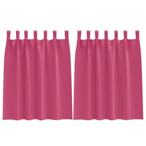 vidaXL Cortinas Opacas con Anillas 2 uds. Rosa Brillante 140 x 140 cm