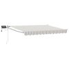 vidaXL Toldo manual retr&aacute;ctil con LEDs Gris claro y blanco.