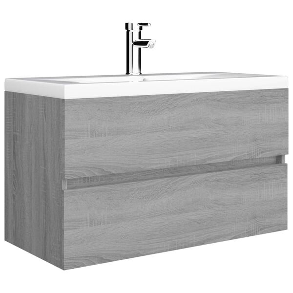 vidaXL Mueble de lavabo madera de ingenier&iacute;a gris Sonoma 80x38,5x45cm