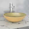 vidaXL Lavabo de vidrio templado 42 cm dorado