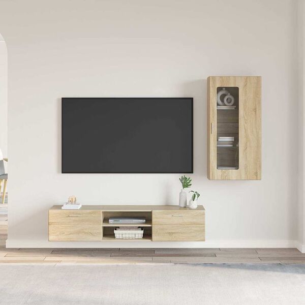 vidaXL Conjunto de mueble de TV con caj&oacute;n FLORIN Roble Sonoma