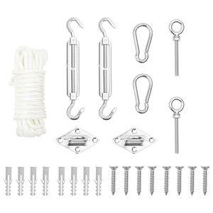 vidaXL Juego de accesorios para toldo de vela 9 pzas acero inoxidable
