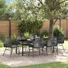 vidaXL Conjunto de Comedor de Jard&iacute;n 7 pcs Negro rat&aacute;n sint&eacute;tico