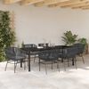 vidaXL Conjunto de Comedor de Jard&iacute;n con coj&iacute;n 7 pcs Negro