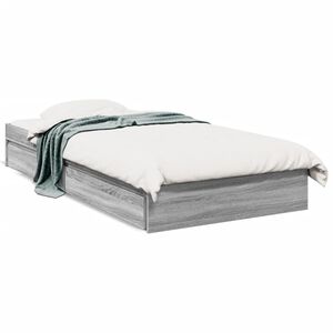vidaXL Cama con cajones madera de ingenier&iacute;a gris Sonoma 90x190 cm
