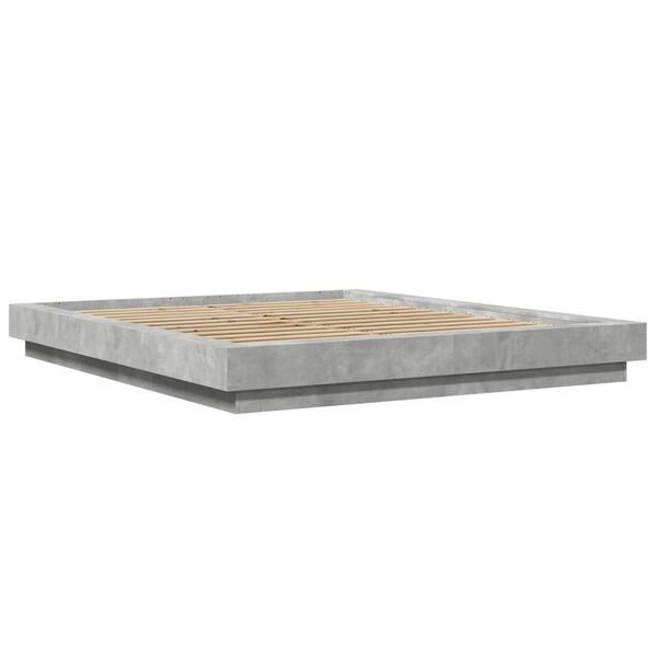 vidaXL Estructura de cama madera de ingenier&iacute;a gris hormig&oacute;n 160x200cm