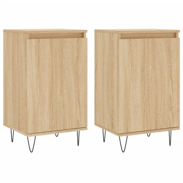 vidaXL Aparadores 2 uds madera de ingeniería roble Sonoma 40x35x70 cm