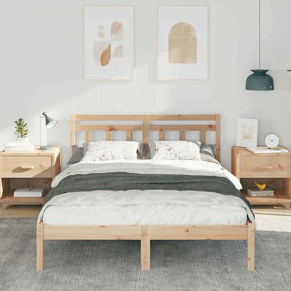 vidaXL Estructura de cama Marr&oacute;n 120 x 200 cm Madera de pino macizo