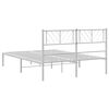 vidaXL Estructura cama sin colch&oacute;n con cabecero metal blanco 140x200cm