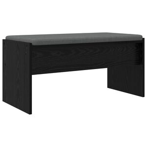 vidaXL Banco de entrada con coj&iacute;n Roble Negro 83 x 38 x 40 cm