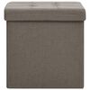 vidaXL Taburete de almacenaje plegable 2 uds lino sintético gris taupe