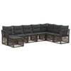 vidaXL Conjunto de sof&aacute;s de jard&iacute;n 8 uds. Gris rat&aacute;n sint&eacute;tico