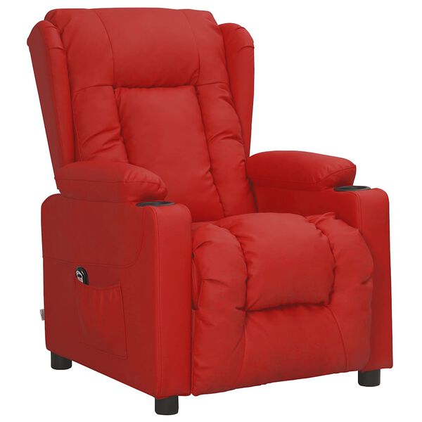 vidaXL Sill&oacute;n elevable cuero sint&eacute;tico rojo tinto