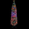 vidaXL &Aacute;rbol Navidad artificial estrecho soporte fibra &oacute;ptica 240 cm