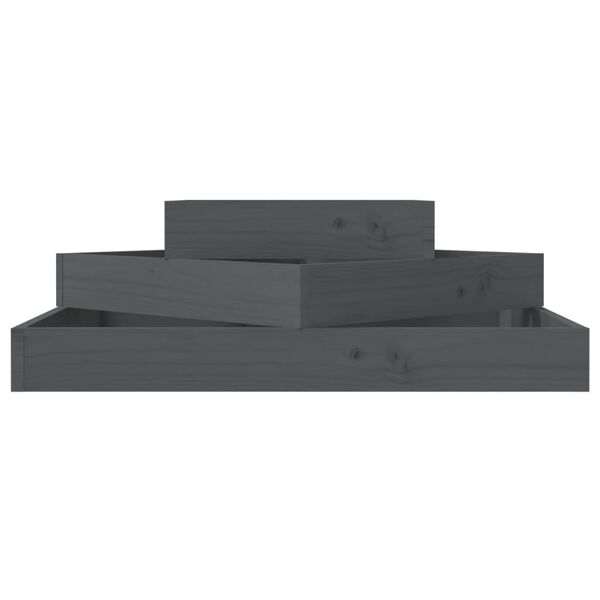 vidaXL Jardinera de madera maciza de pino gris 83x83x27 cm