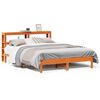 vidaXL Estructura de cama sin colch&oacute;n madera maciza marr&oacute;n 135x190 cm