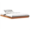 vidaXL Estructura de cama sin colchón madera maciza marrón 135x190 cm