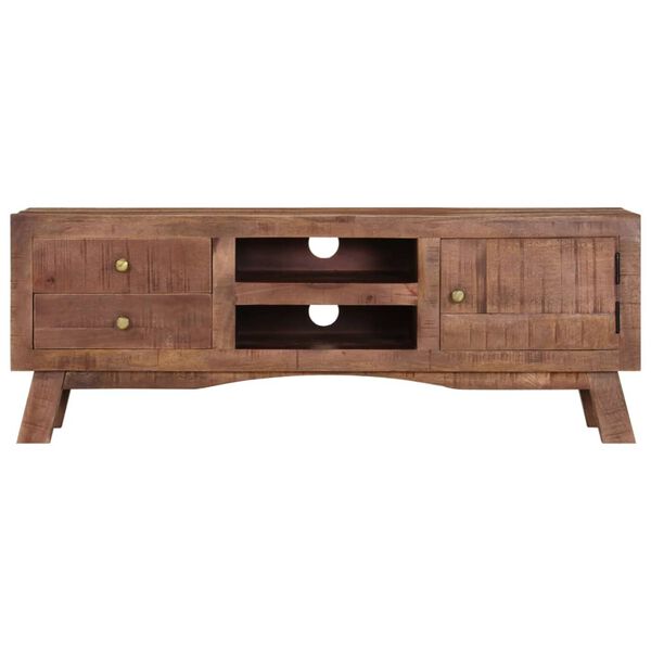 vidaXL Mueble para TV de madera maciza de mango rugosa 110x30x40 cm