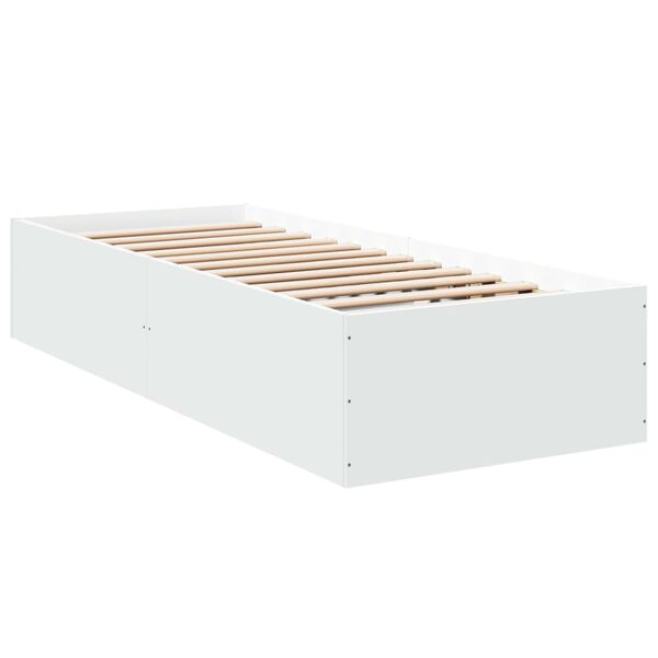 vidaXL Estructura de cama madera de ingenier&iacute;a blanca 100x200 cm