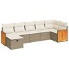 vidaXL Set sof&aacute;s de jard&iacute;n 7 piezas y cojines rat&aacute;n sint&eacute;tico beige