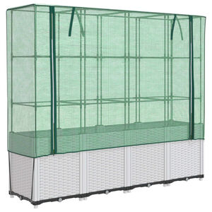 vidaXL Arriate con cubierta invernadero aspecto rat&aacute;n 160x40x153 cm