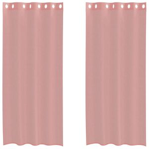 vidaXL Cortinas de gasa con ojales 2 uds rosa 140x225 cm