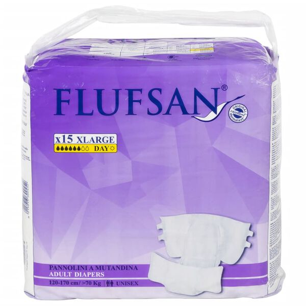 Flufsan Pa&ntilde;ales para adultos desechables 15 unidades talla XL