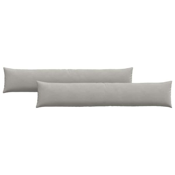 vidaXL Cojines de sofá 2 pcs Gris Claro 200 x 40 cm tela