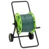vidaXL Carro de carrete de manguera verde con manguera de PVC de 50 m