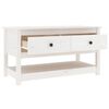 vidaXL Mesa de centro de madera maciza de pino blanco 102x49x55 cm