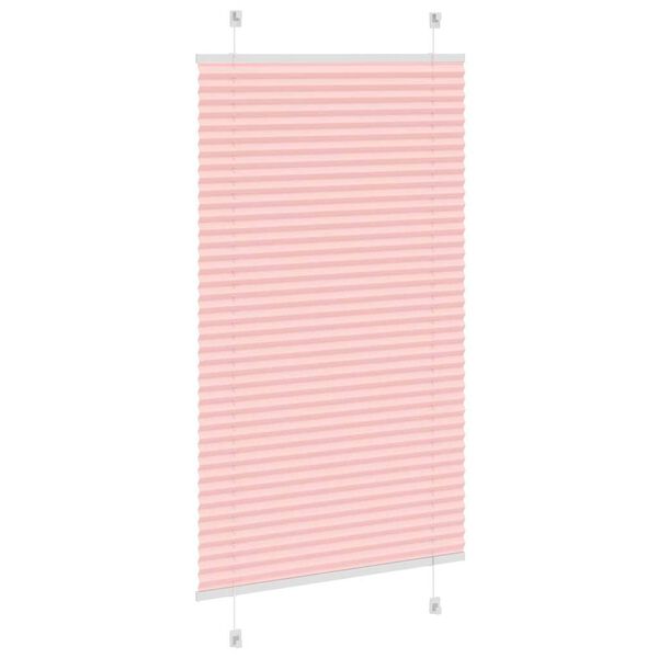 vidaXL Estor Plisado rosa 80x100 cm Tela Ancho 79,4 cm Poli&eacute;ster
