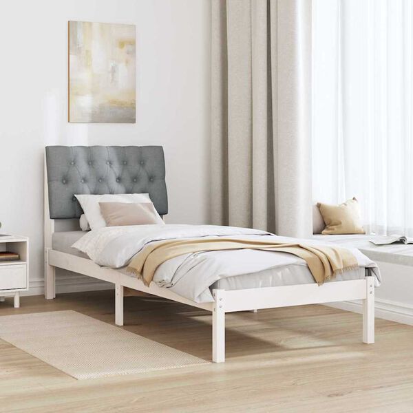 vidaXL Estructura de Cama con Cabecera Tapizada 75 x 190 cm