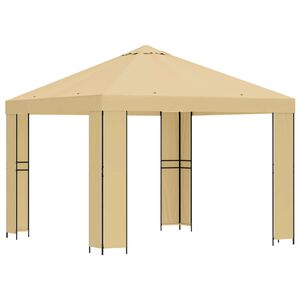 vidaXL Cenador 3 x 3 m Crema Poli&eacute;ster y Acero 190 gsm