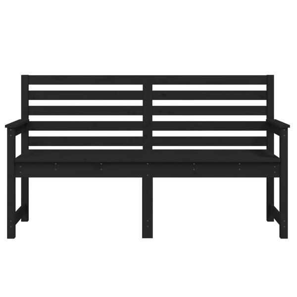vidaXL Banco de jardín madera maciza pino negro 159,5x48x91,5 cm