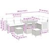vidaXL Conjunto de sof&aacute;s de jard&iacute;n con coj&iacute;n 9 pcs Negro y crema