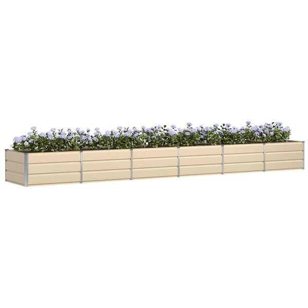 vidaXL Jardinera Marfil 480 x 80 x 45 cm Acero