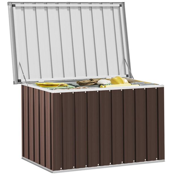 vidaXL Caja de almacenaje para jard&iacute;n marr&oacute;n 109x67x65 cm