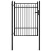 vidaXL Puerta de cerca HORST 100 x 125 cm Metal Negro Con cerradura