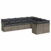 vidaXL Set de muebles de jard&iacute;n 9 pzas y cojines rat&aacute;n sint&eacute;tico gris
