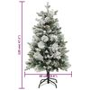 vidaXL &Aacute;rbol de Navidad con nieve, luces LED y pi&ntilde;as PVC y PE 120 cm