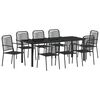 vidaXL Conjunto de Comedor de Jard&iacute;n 9 pcs Negro