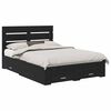vidaXL Estructura de cama Roble Negro Madera de ingenier&iacute;a