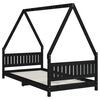vidaXL Estructura de cama para ni&ntilde;os madera de pino negro 90x190 cm