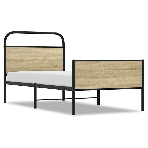 vidaXL Estructura de cama sin colchón 80x200 cm madera roble Sonoma