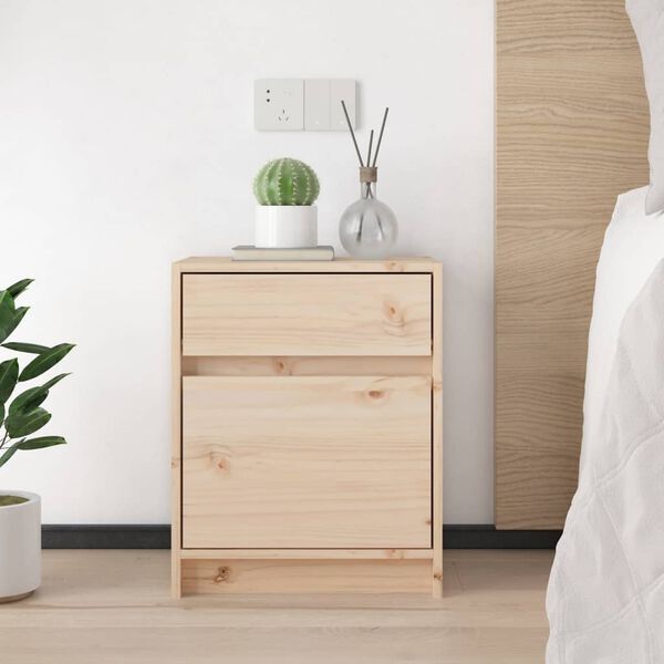vidaXL Mesita de noche madera maciza de pino 40x31x50 cm