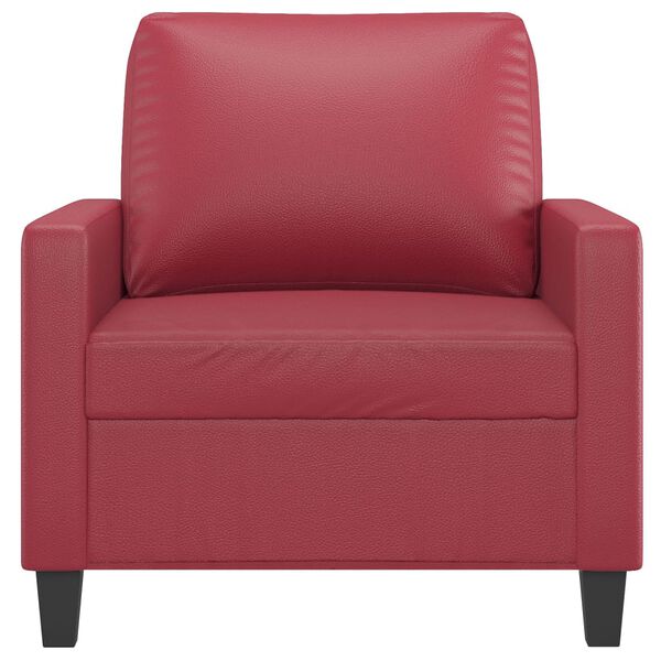 vidaXL Sill&oacute;n cuero sint&eacute;tico rojo tinto 60 cm