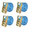 vidaXL Correas de sujeci&oacute;n de trinquete 4 uds 2 T 6mx38mm azul
