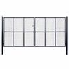 vidaXL Puerta de jard&iacute;n de malla acero galvanizado 400x200 cm gris