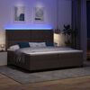 vidaXL Cama Box Spring LED con colch&oacute;n Marr&oacute;n Oscuro 200 x 200 cm tela